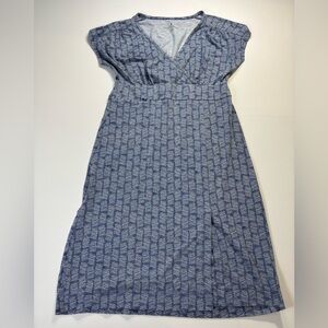 Royal Robbins Blue Geometric Midi Dress